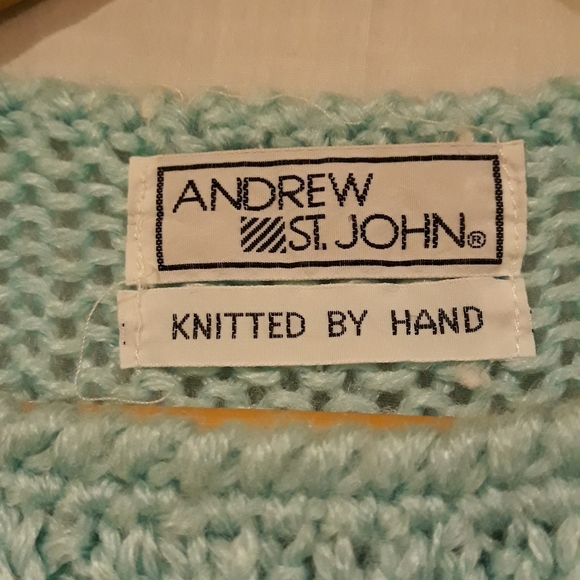 Vintage Pastel Cable Handknit Sweater Vest - Picture 8 of 9